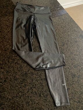 Nike womens small Metallic Charcoal Leggings